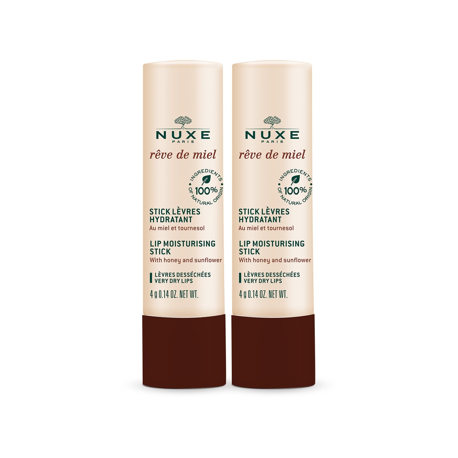SET CON DOS LIPSTICKS NUTRITIVOS RÊVE DE MIEL (SET DE BÁLSAMOS PARA LABIOS)